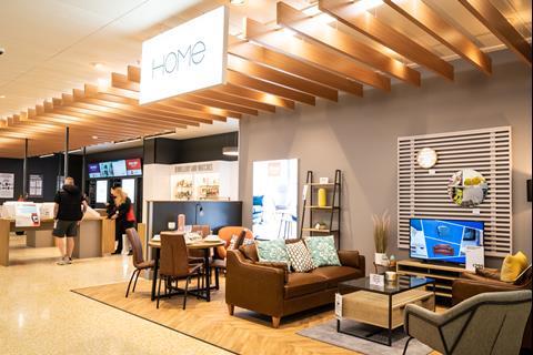 Small room layouts show customers how different products could look in thei own homes.